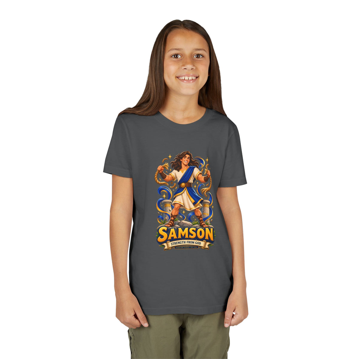Samson Youth Tee — Biblical Hero Graphic Shirt