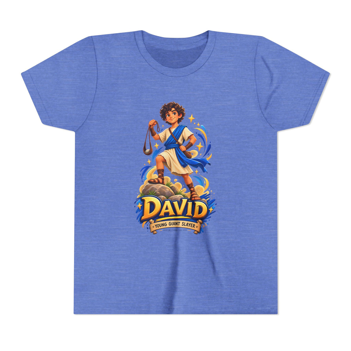 Youth Tee — “David” Biblical Kids Shirt (Courageous Little Hero)