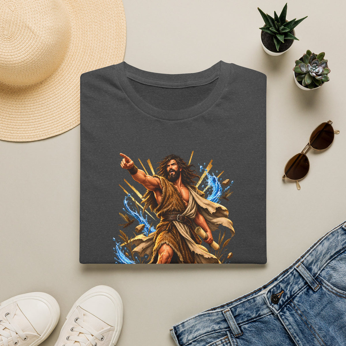 Saint John the Baptist Graphic T-Shirt — Vintage Religious Illustration Tee