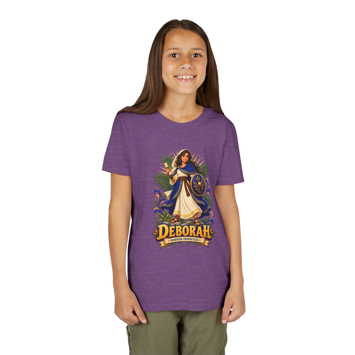 Deborah Biblical Heroine Youth Tee — "Deborah" Illustrated Name Shirt