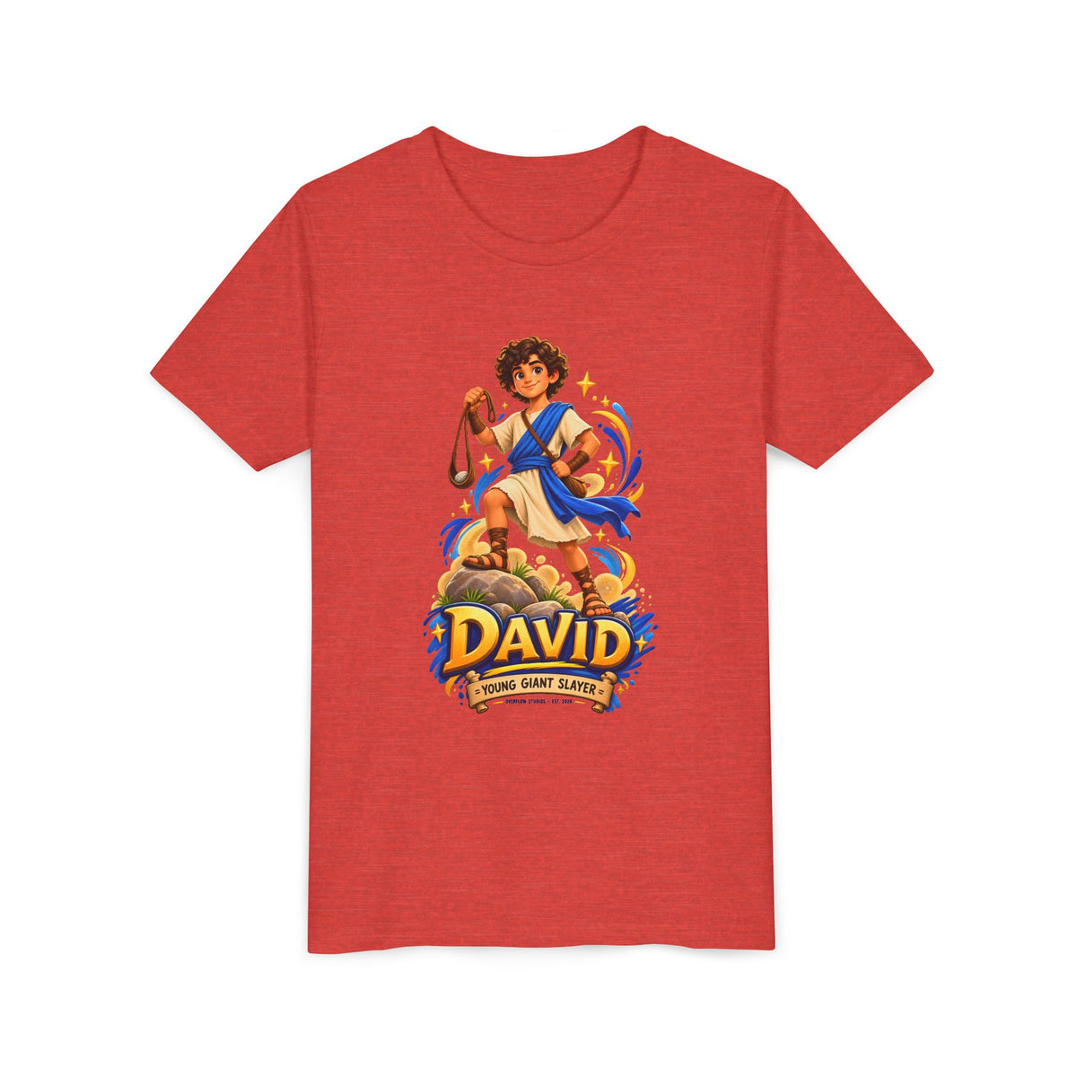 Youth Tee — “David” Biblical Kids Shirt (Courageous Little Hero)