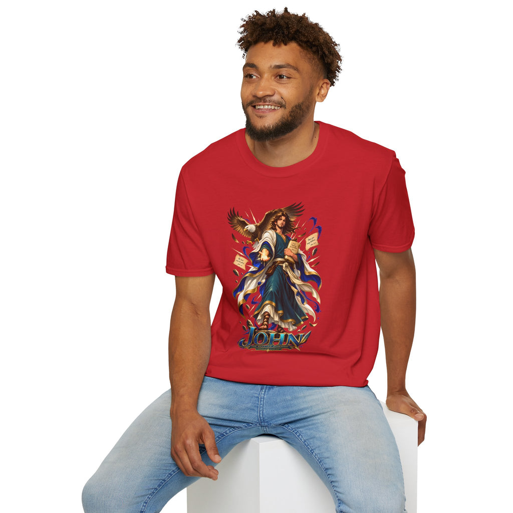John T-Shirt — Inspirational Archangel Design with Eagle & Scrolls