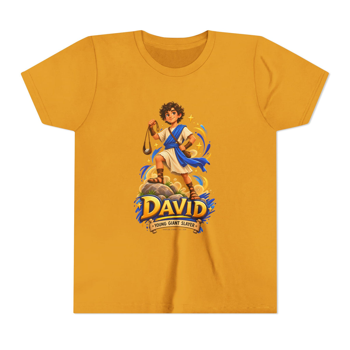 Youth Tee — “David” Biblical Kids Shirt (Courageous Little Hero)