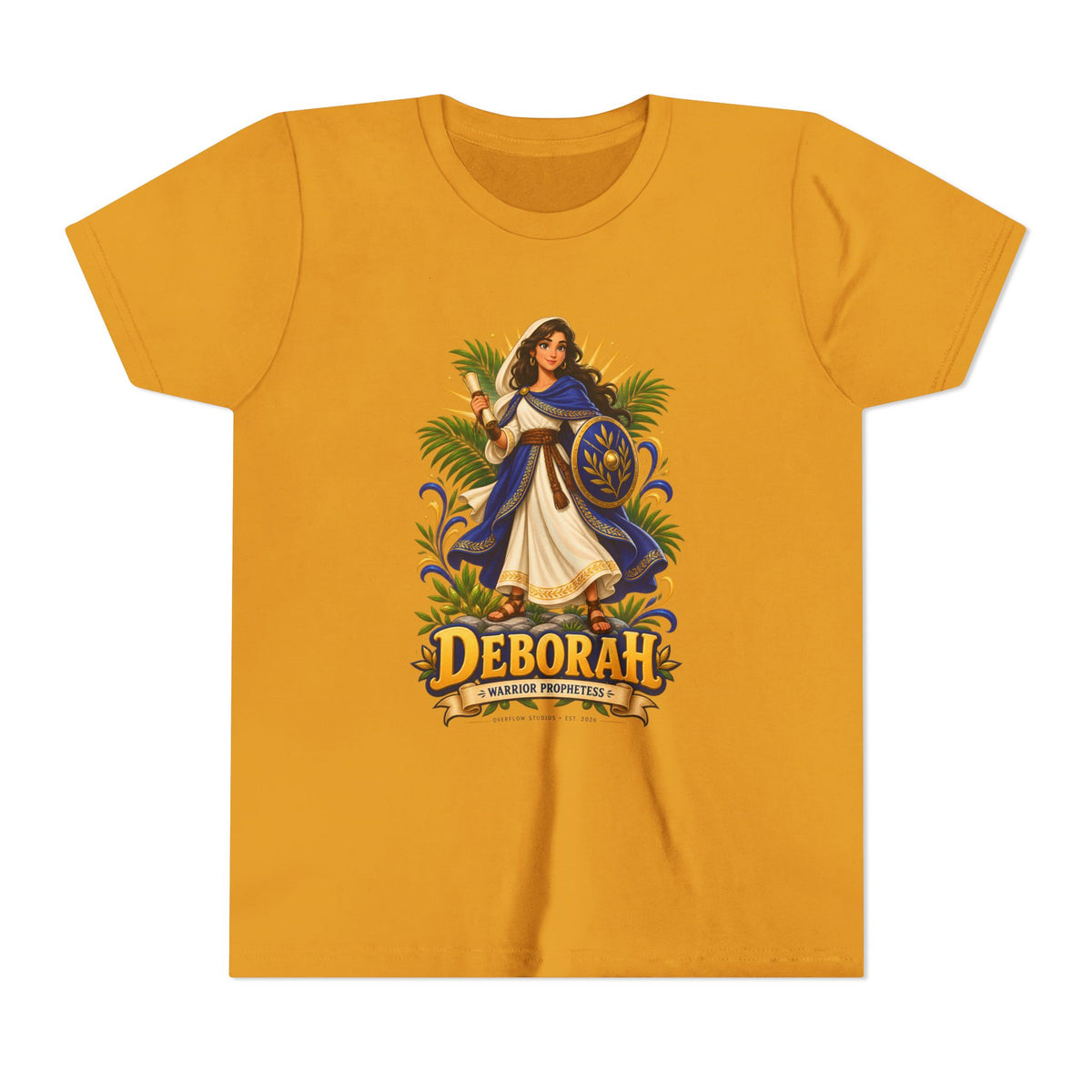 Deborah Biblical Heroine Youth Tee — "Deborah" Illustrated Name Shirt