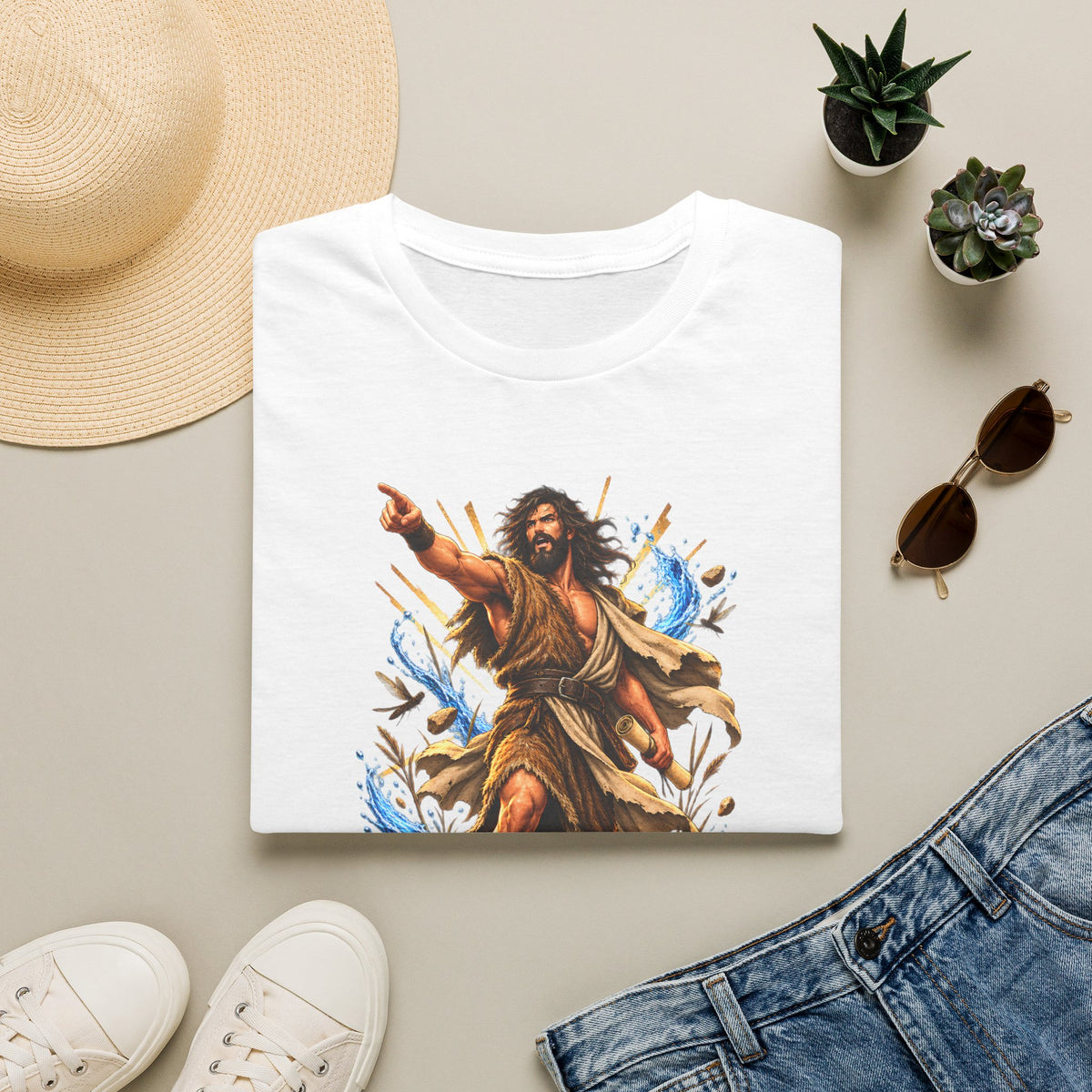 Saint John the Baptist Graphic T-Shirt — Vintage Religious Illustration Tee