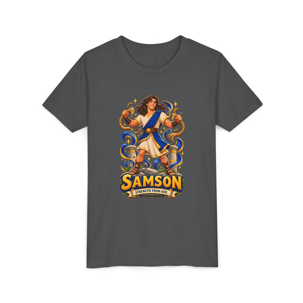 Samson Youth Tee — Biblical Hero Graphic Shirt