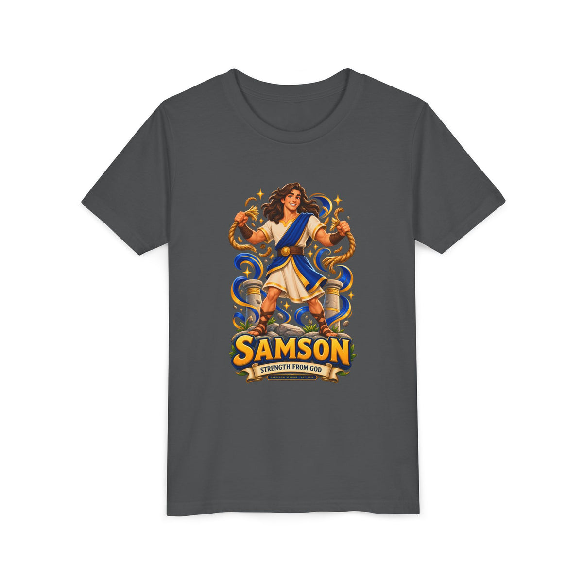 Samson Youth Tee — Biblical Hero Graphic Shirt