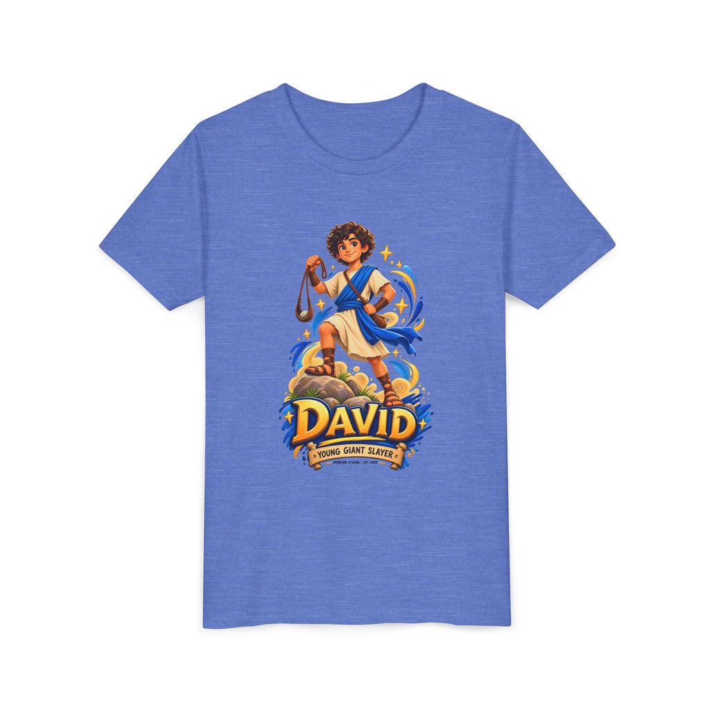 Youth Tee — “David” Biblical Kids Shirt (Courageous Little Hero)