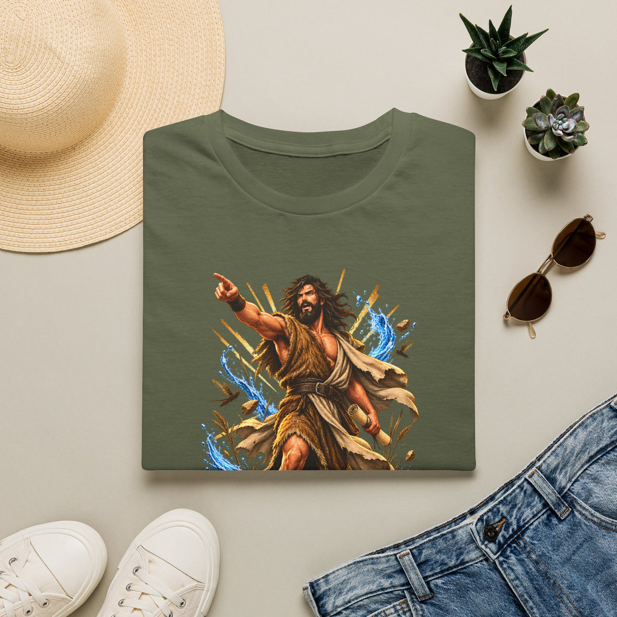 Saint John the Baptist Graphic T-Shirt — Vintage Religious Illustration Tee