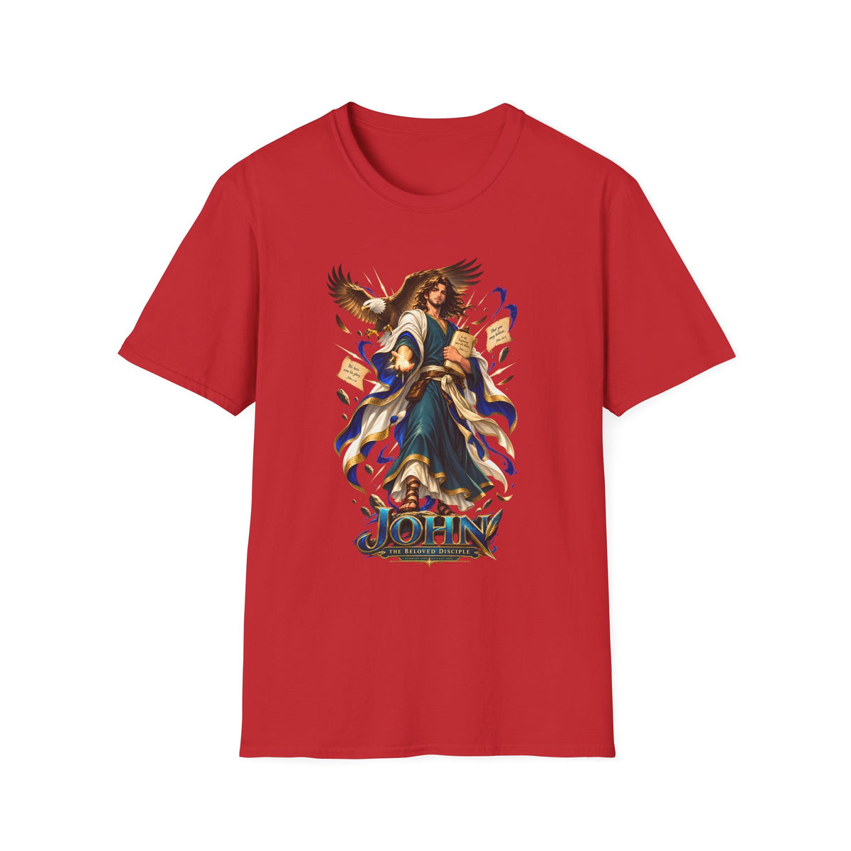 John T-Shirt — Inspirational Archangel Design with Eagle & Scrolls