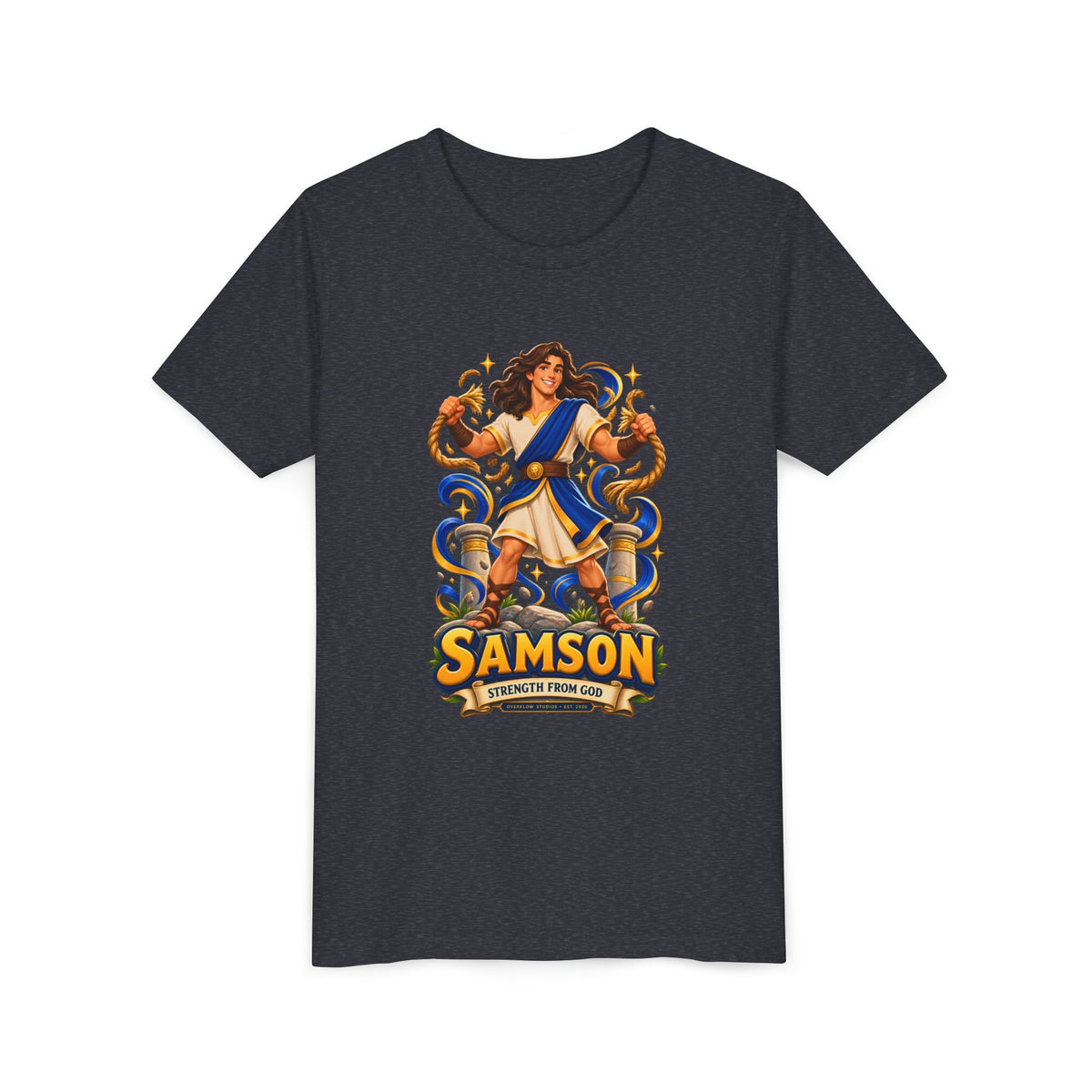 Samson Youth Tee — Biblical Hero Graphic Shirt