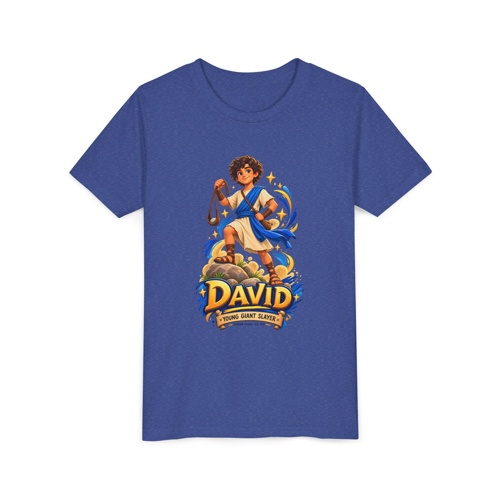 Youth Tee — “David” Biblical Kids Shirt (Courageous Little Hero)