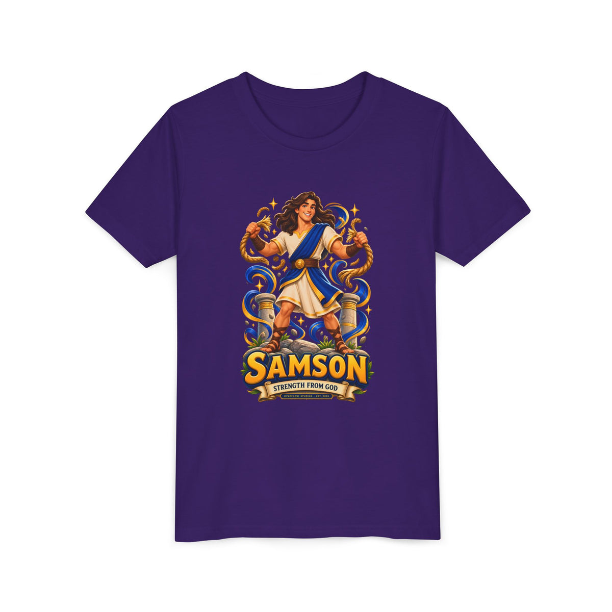 Samson Youth Tee — Biblical Hero Graphic Shirt
