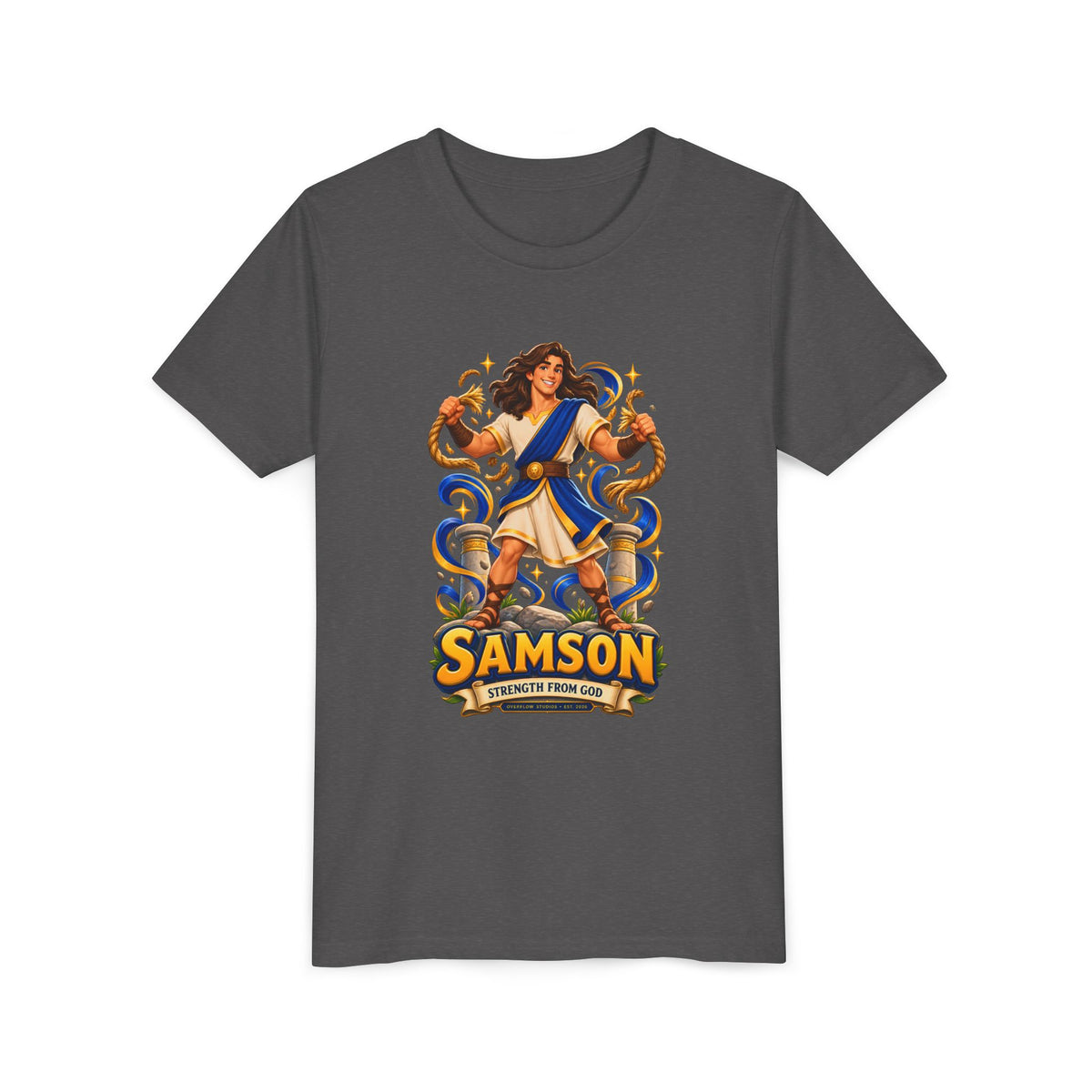 Samson Youth Tee — Biblical Hero Graphic Shirt