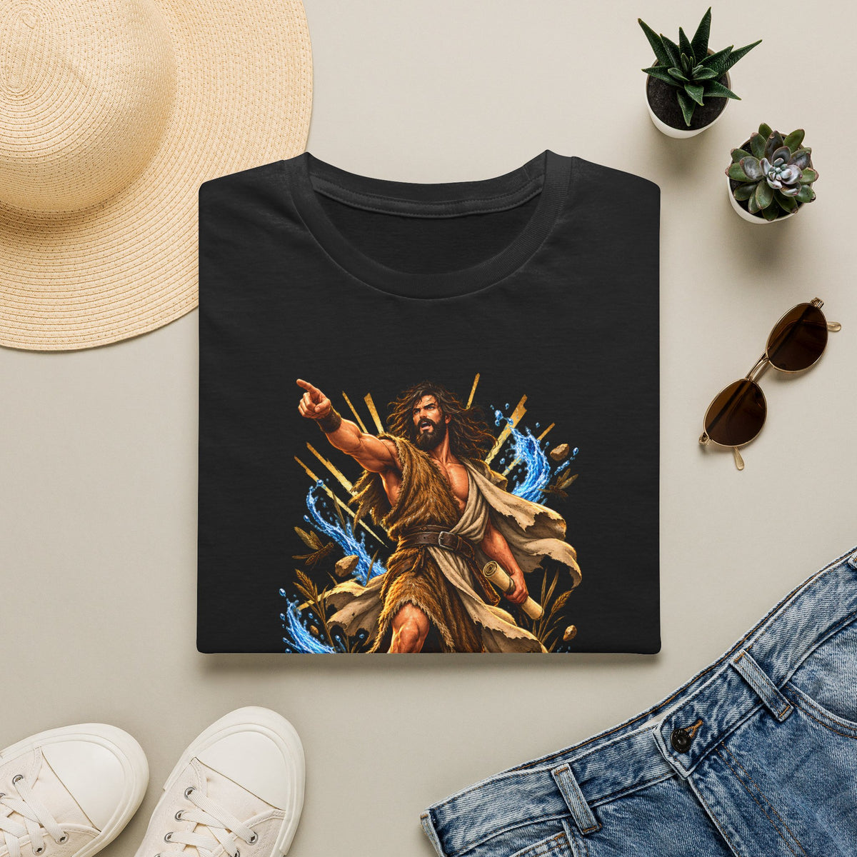 Saint John the Baptist Graphic T-Shirt — Vintage Religious Illustration Tee