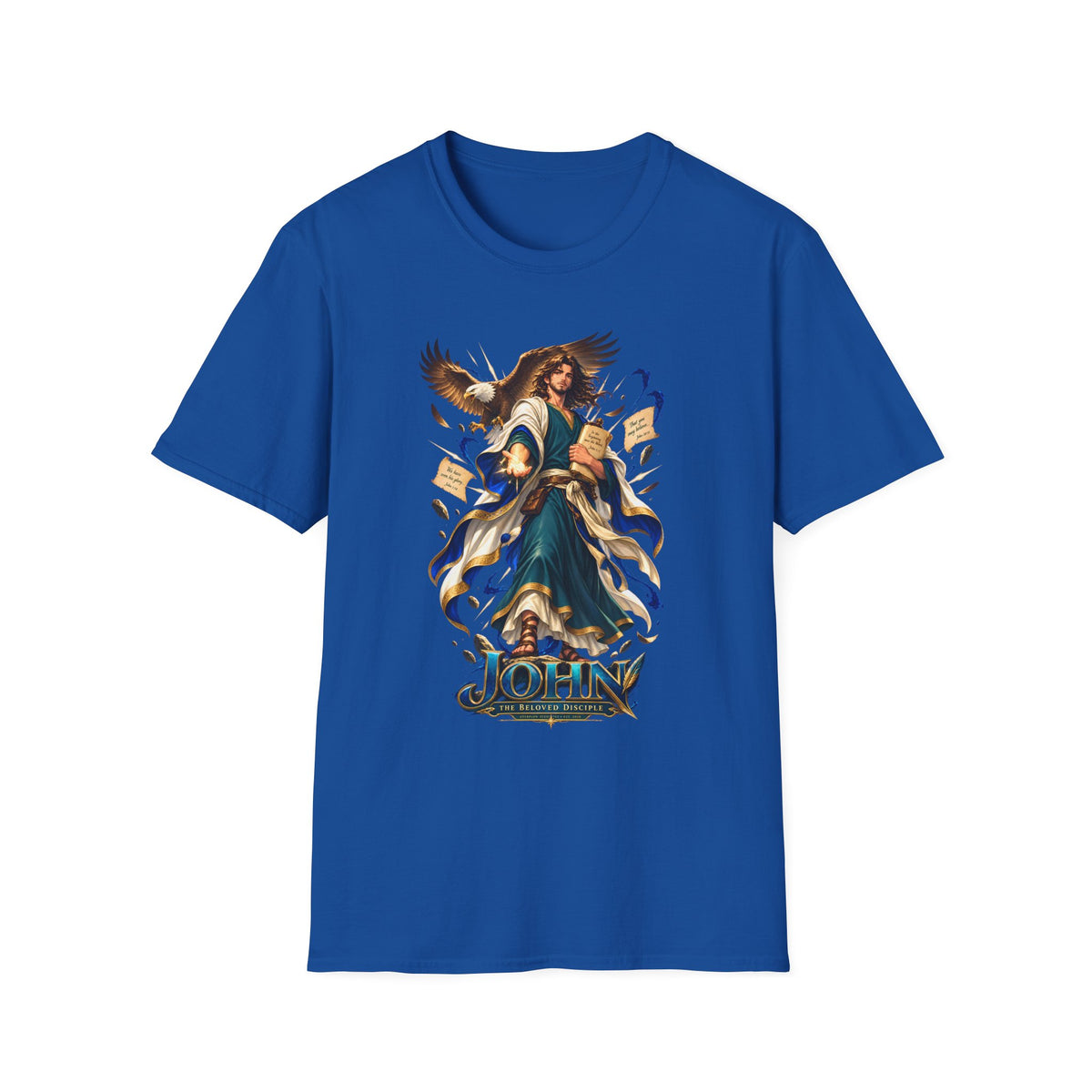 John T-Shirt — Inspirational Archangel Design with Eagle & Scrolls