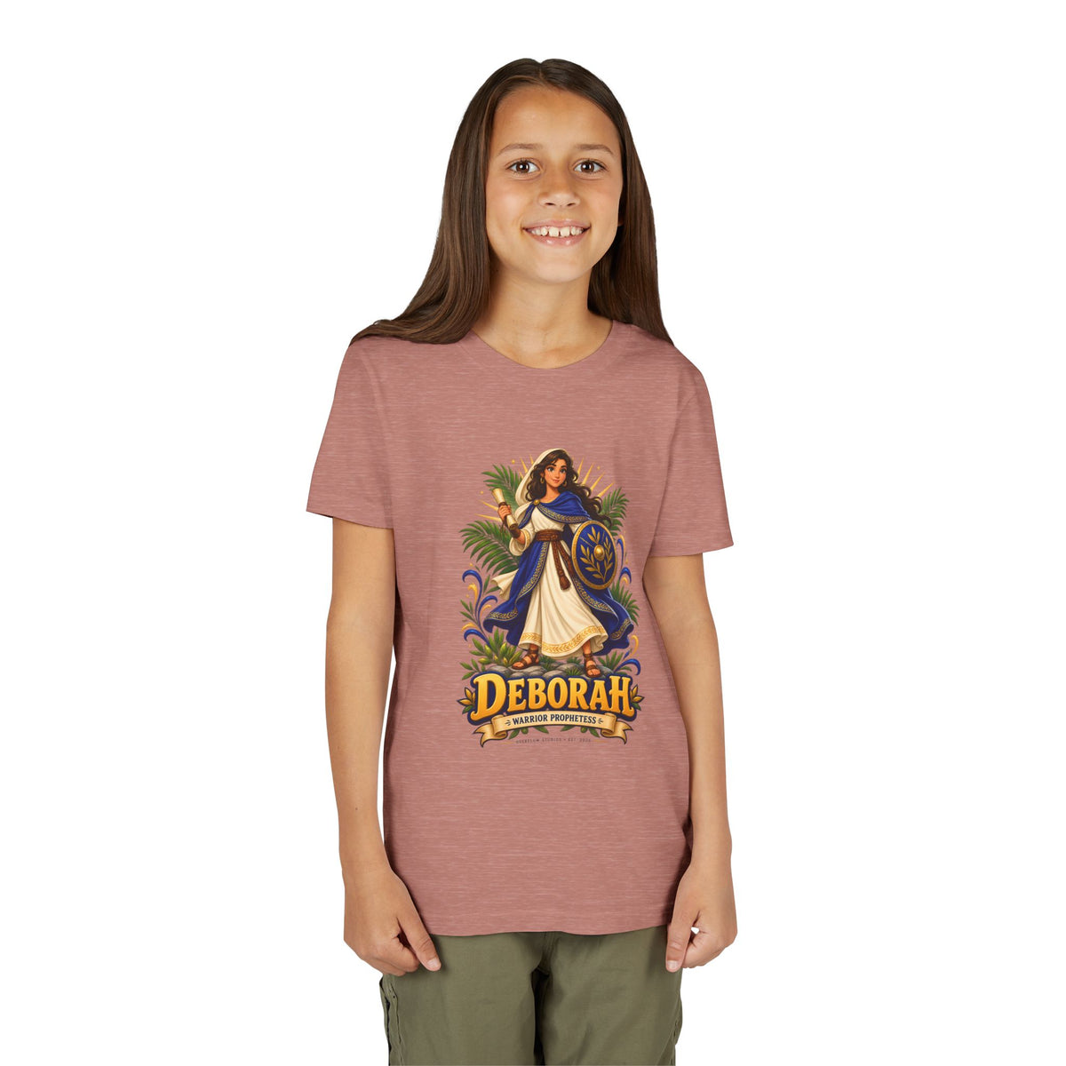 Deborah Biblical Heroine Youth Tee — "Deborah" Illustrated Name Shirt