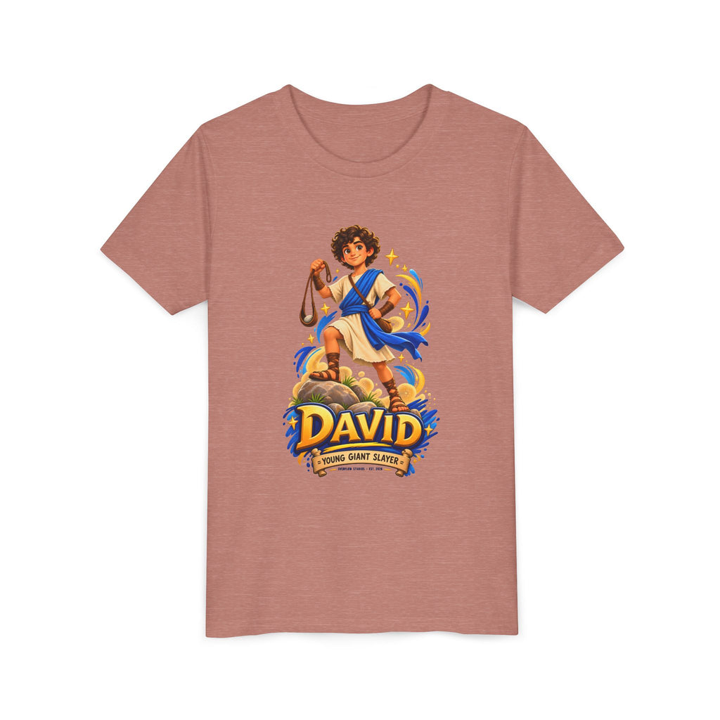 Youth Tee — “David” Biblical Kids Shirt (Courageous Little Hero)
