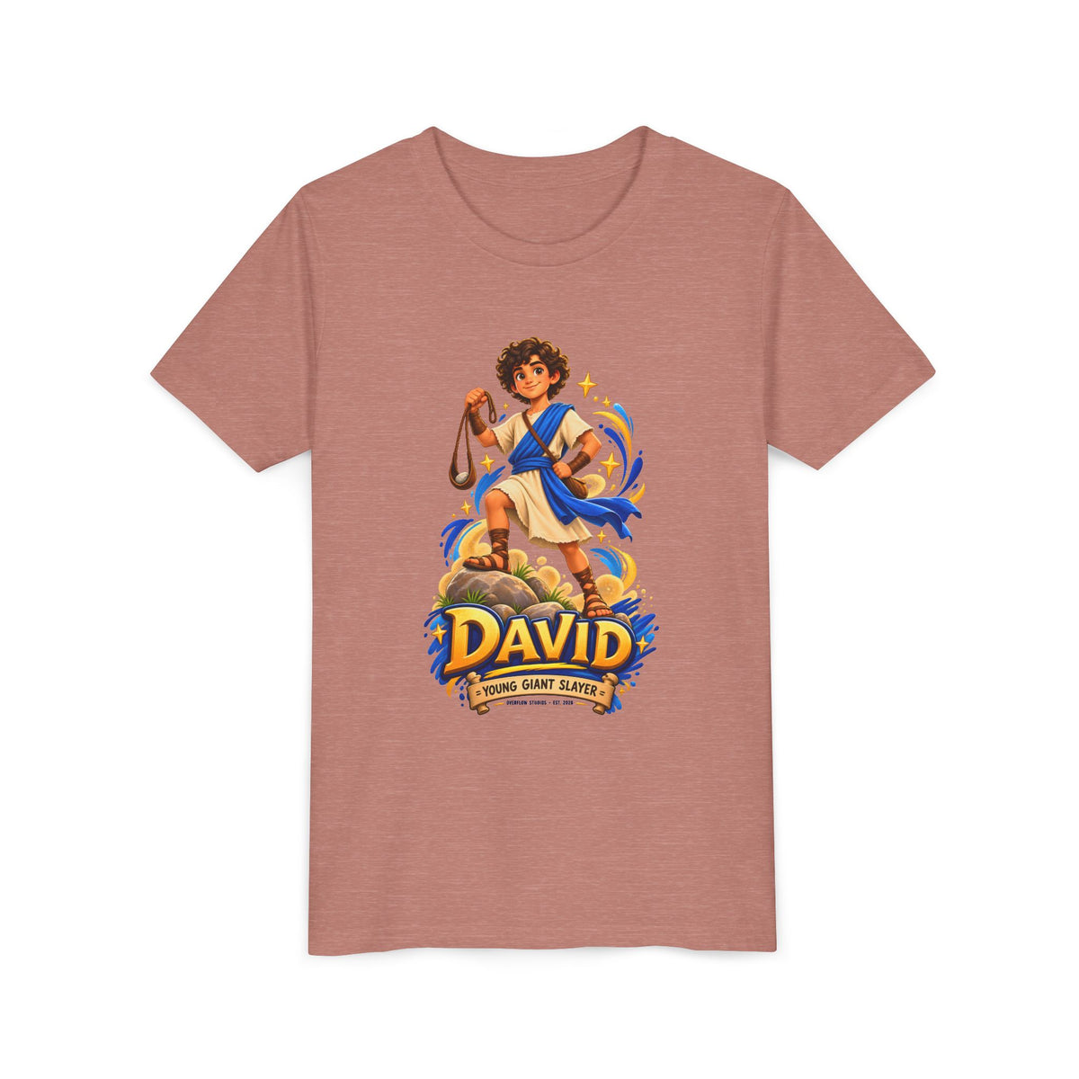 Youth Tee — “David” Biblical Kids Shirt (Courageous Little Hero)