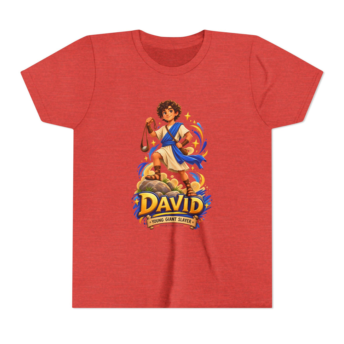 Youth Tee — “David” Biblical Kids Shirt (Courageous Little Hero)