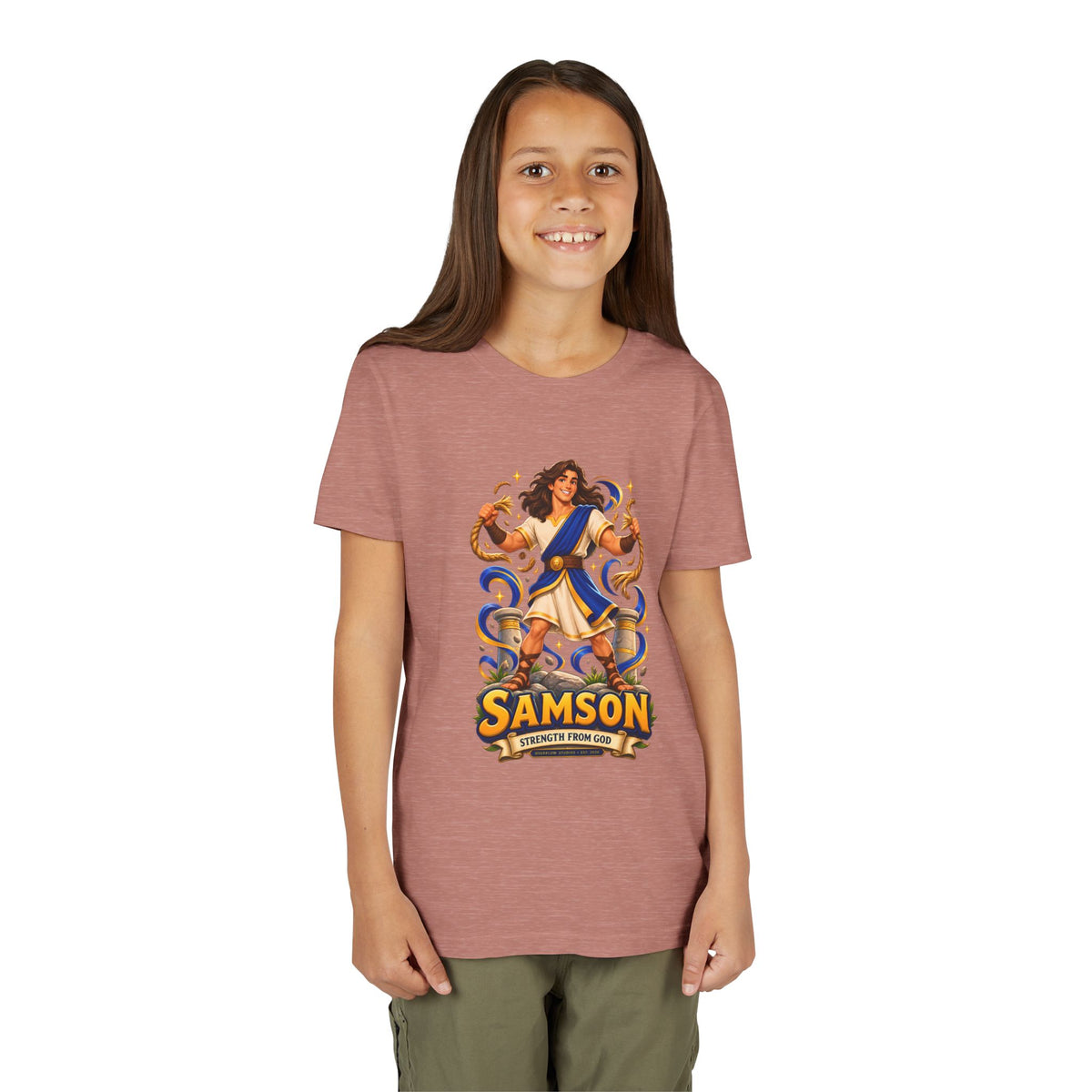 Samson Youth Tee — Biblical Hero Graphic Shirt