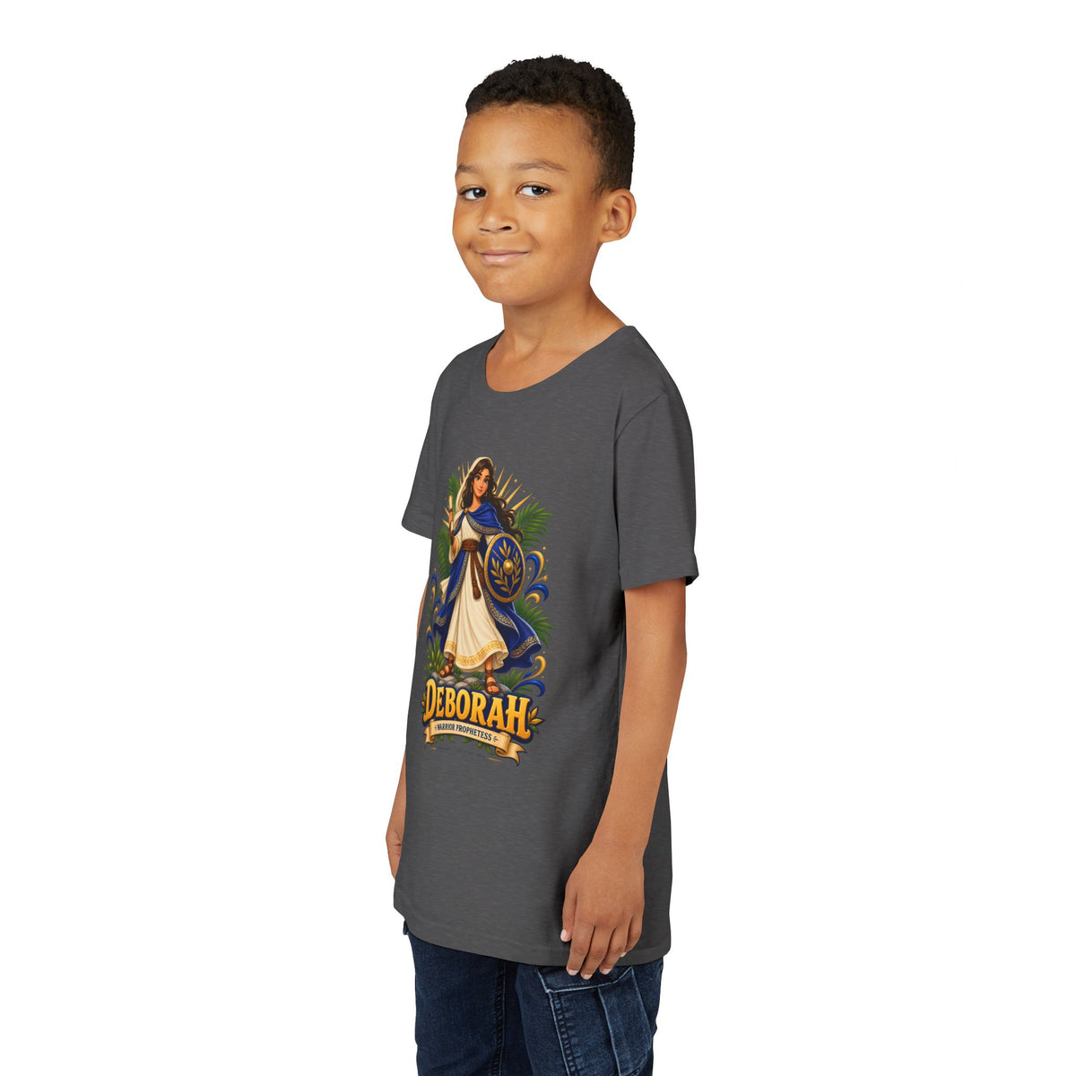 Deborah Biblical Heroine Youth Tee — "Deborah" Illustrated Name Shirt