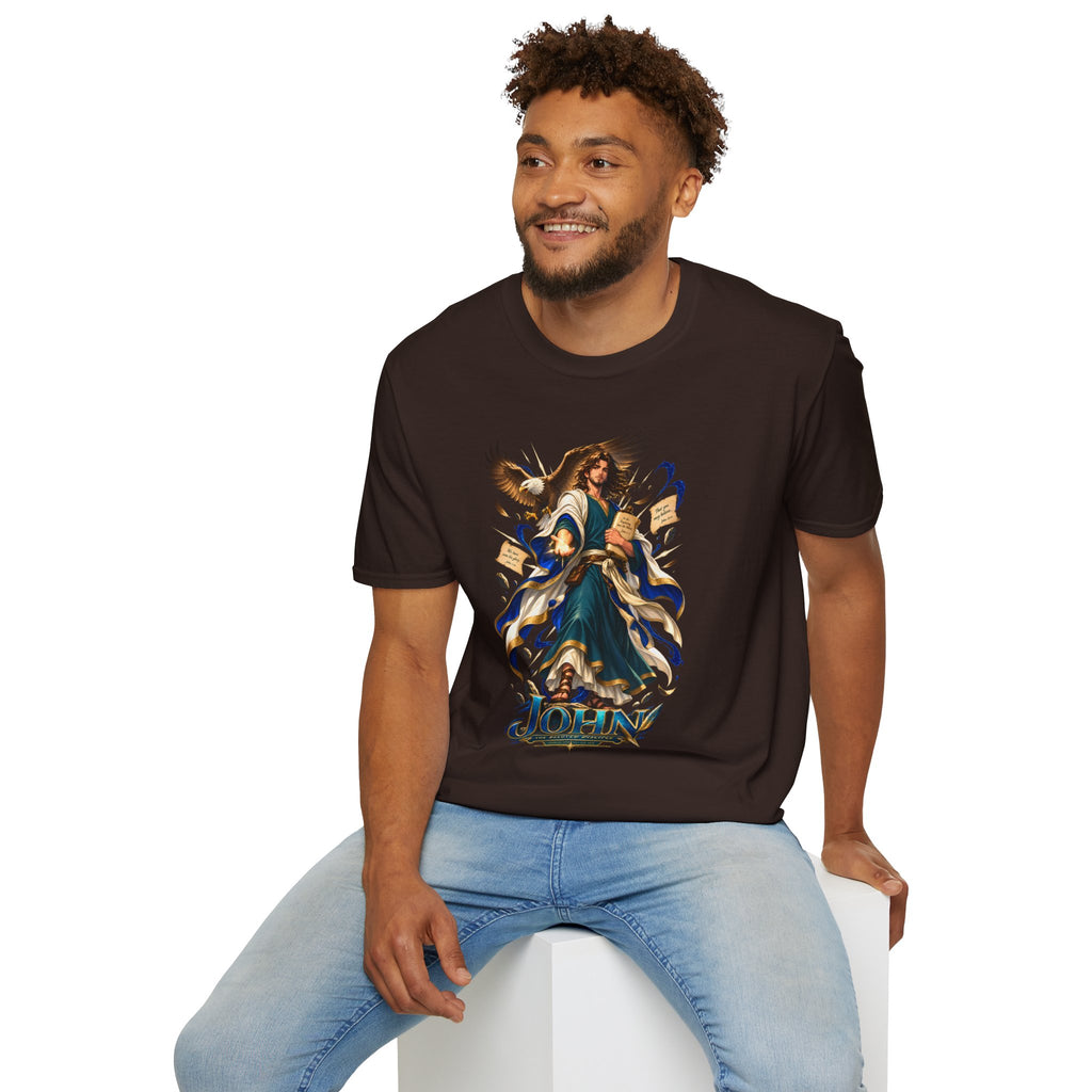 John T-Shirt — Inspirational Archangel Design with Eagle & Scrolls