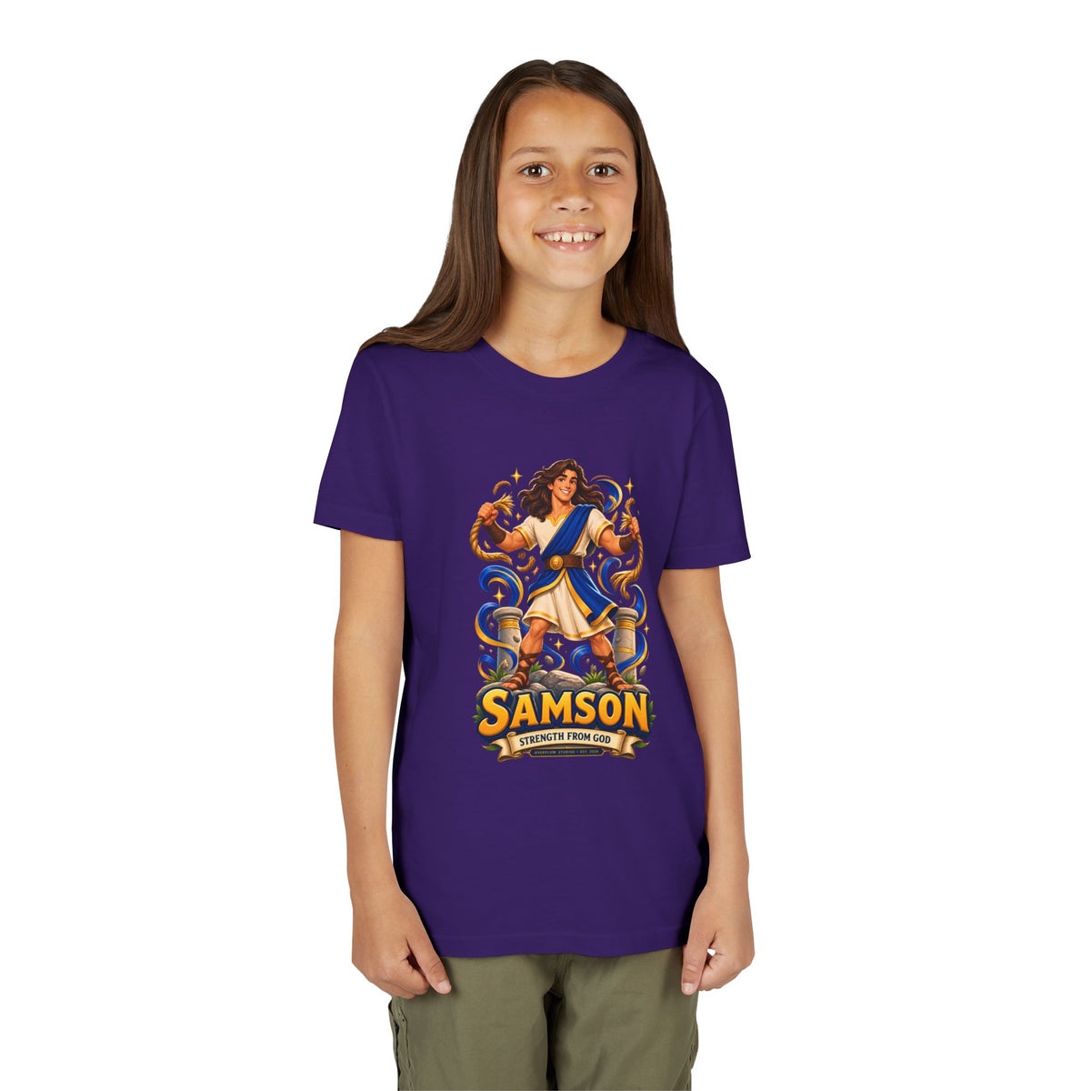 Samson Youth Tee — Biblical Hero Graphic Shirt