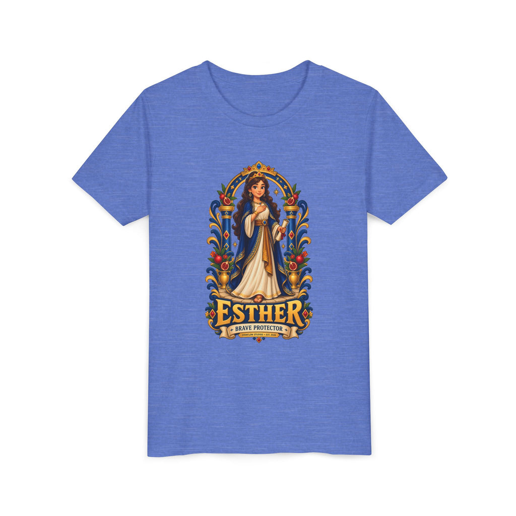 Youth Tee — "Esther" Illustrated Biblical Princess Graphic Shirt