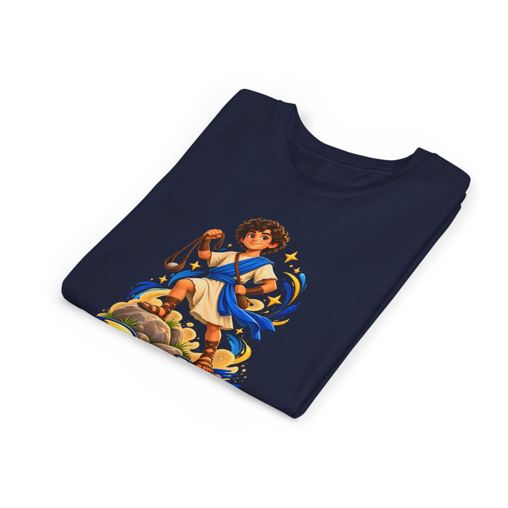 Youth Tee — “David” Biblical Kids Shirt (Courageous Little Hero)