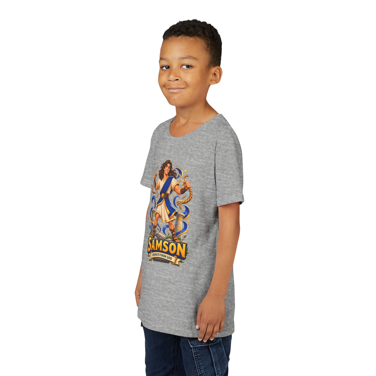 Samson Youth Tee — Biblical Hero Graphic Shirt