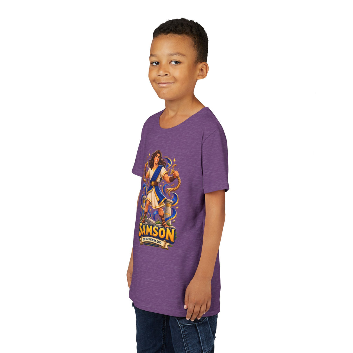 Samson Youth Tee — Biblical Hero Graphic Shirt