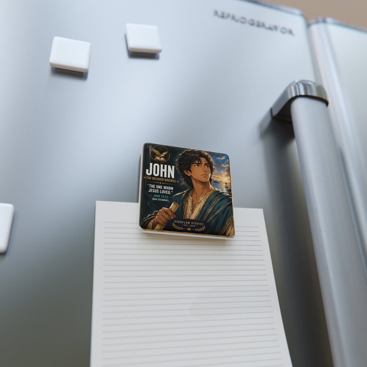 John — 'The Beloved Disciple' Porcelain Square Magnet (John 13:23)