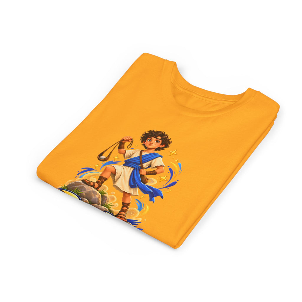 Youth Tee — “David” Biblical Kids Shirt (Courageous Little Hero)