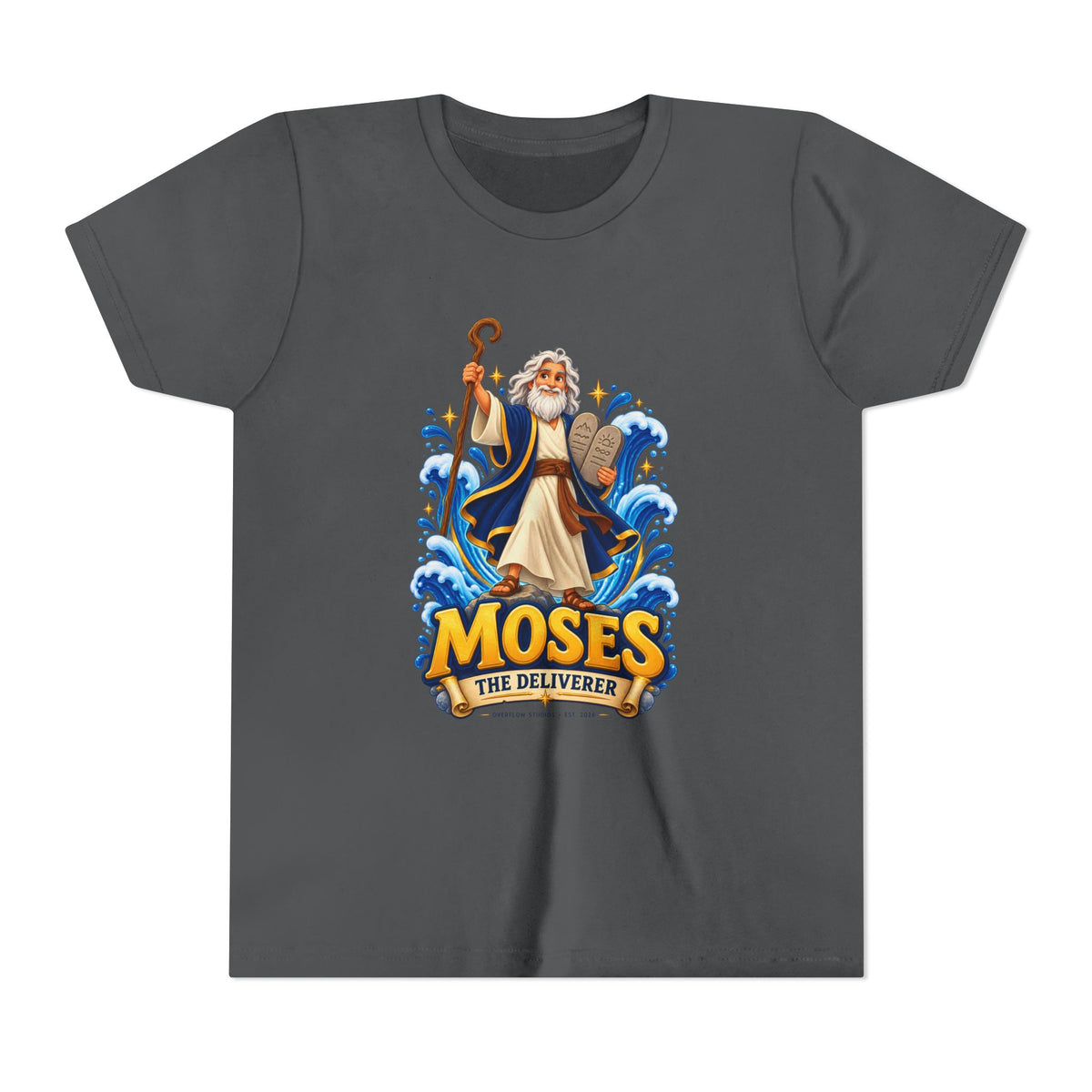 Youth Tee — "Moses The Deliverer" Kids Christian T-Shirt