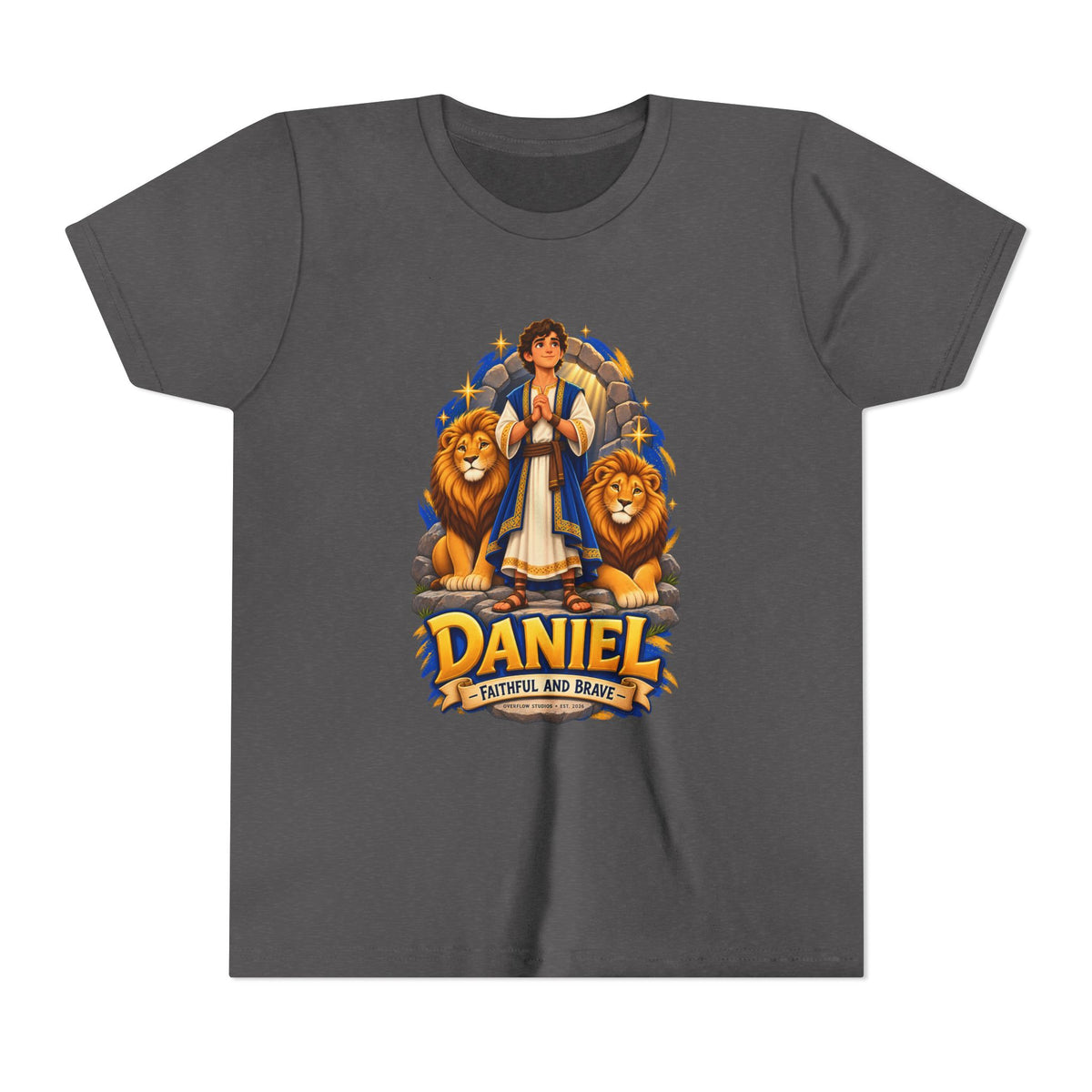 Youth Tee — Daniel Lion of Faith Kids Shirt ("Daniel: Faithful and Brave")
