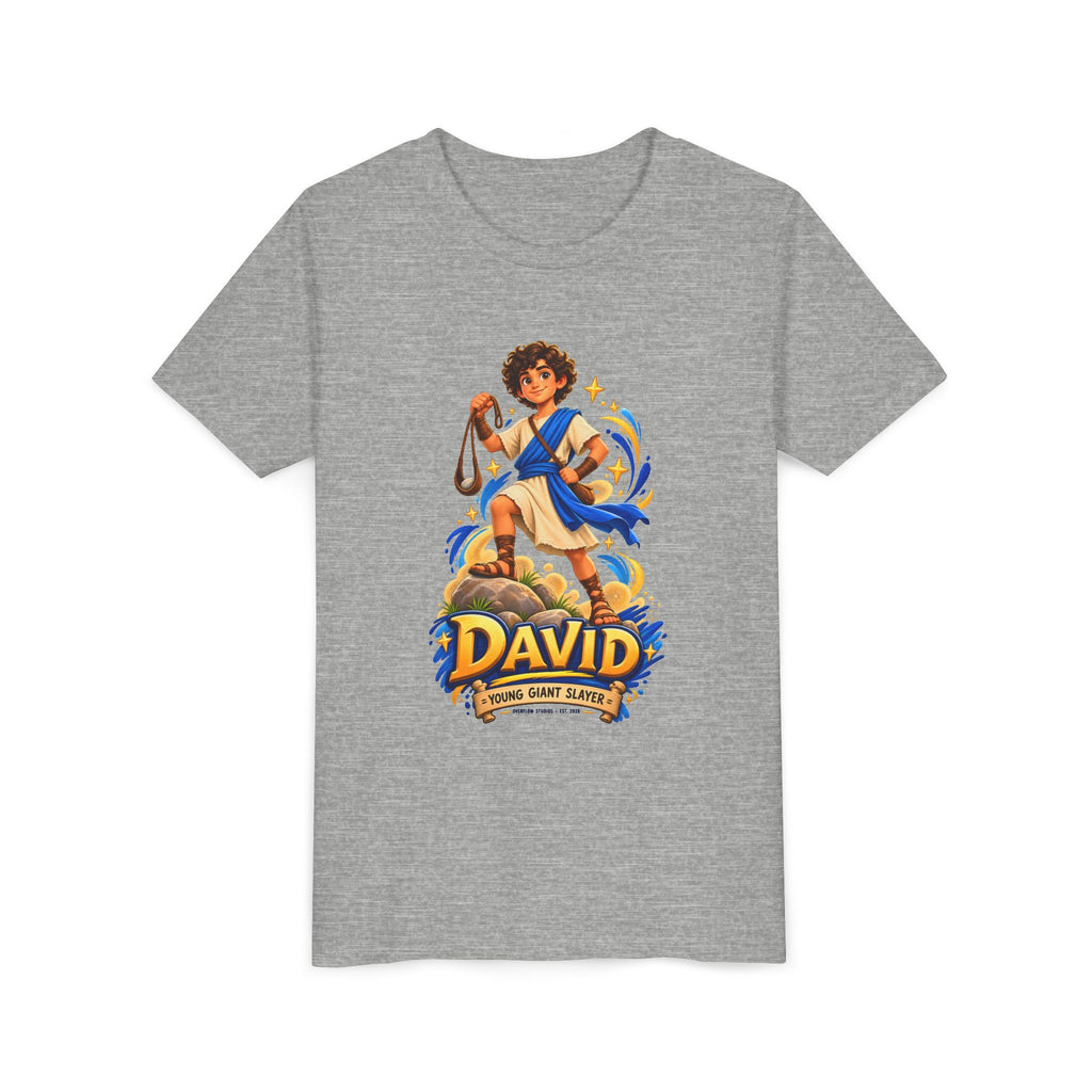 Youth Tee — “David” Biblical Kids Shirt (Courageous Little Hero)