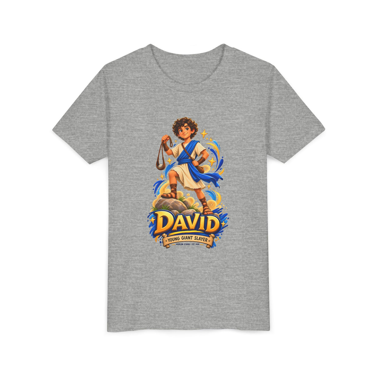 Youth Tee — “David” Biblical Kids Shirt (Courageous Little Hero)