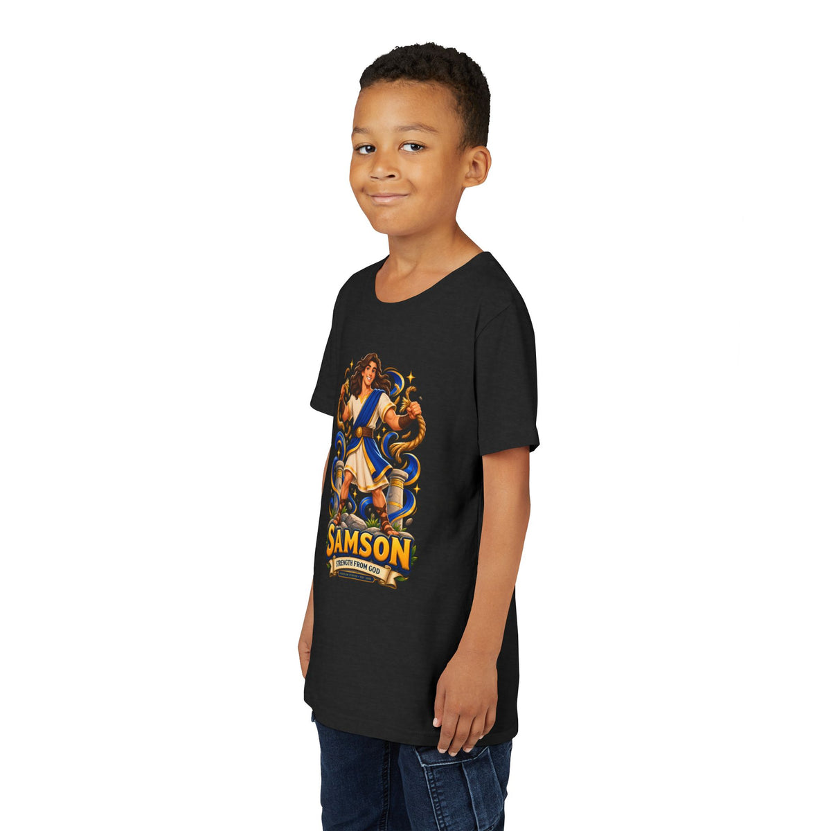Samson Youth Tee — Biblical Hero Graphic Shirt