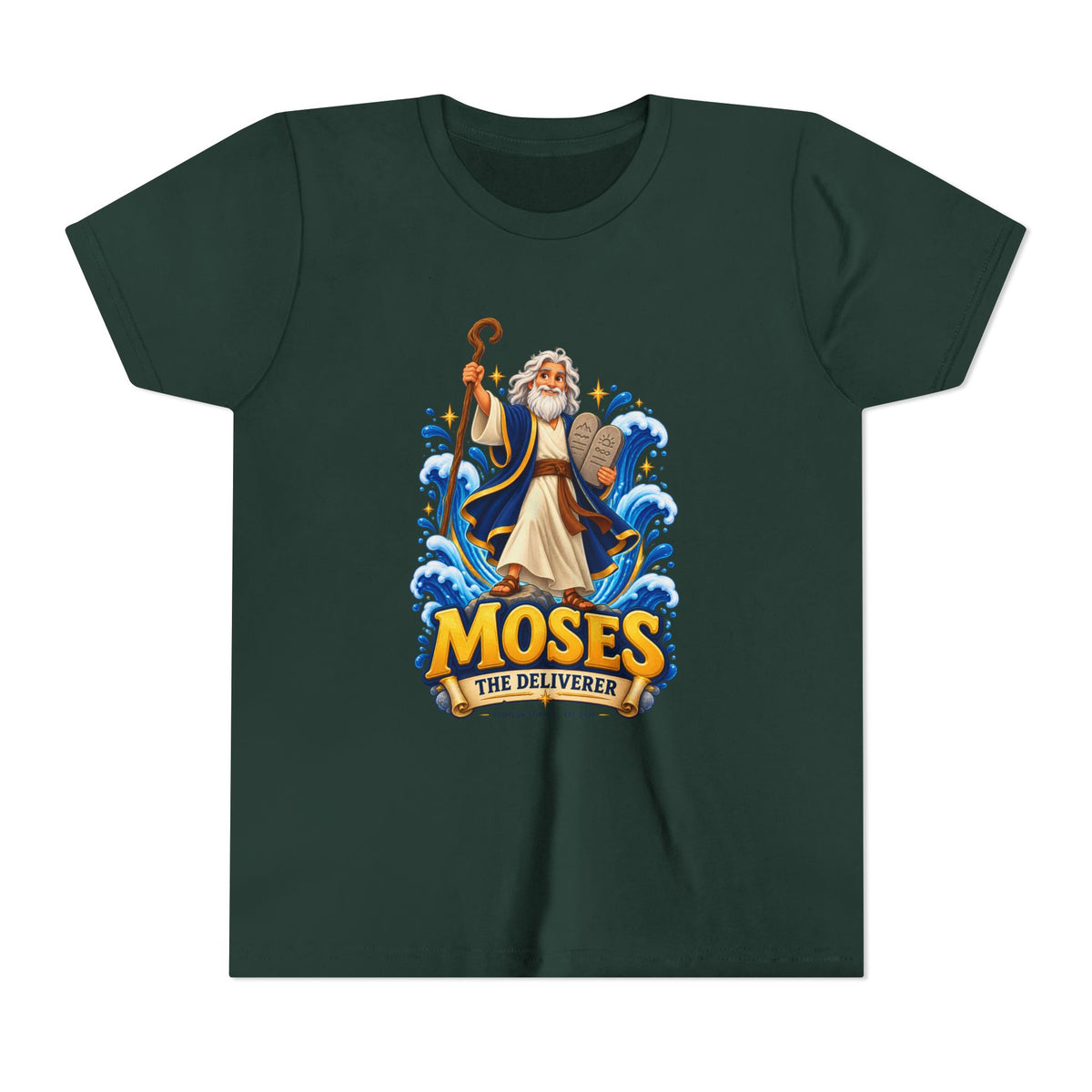 Youth Tee — "Moses The Deliverer" Kids Christian T-Shirt