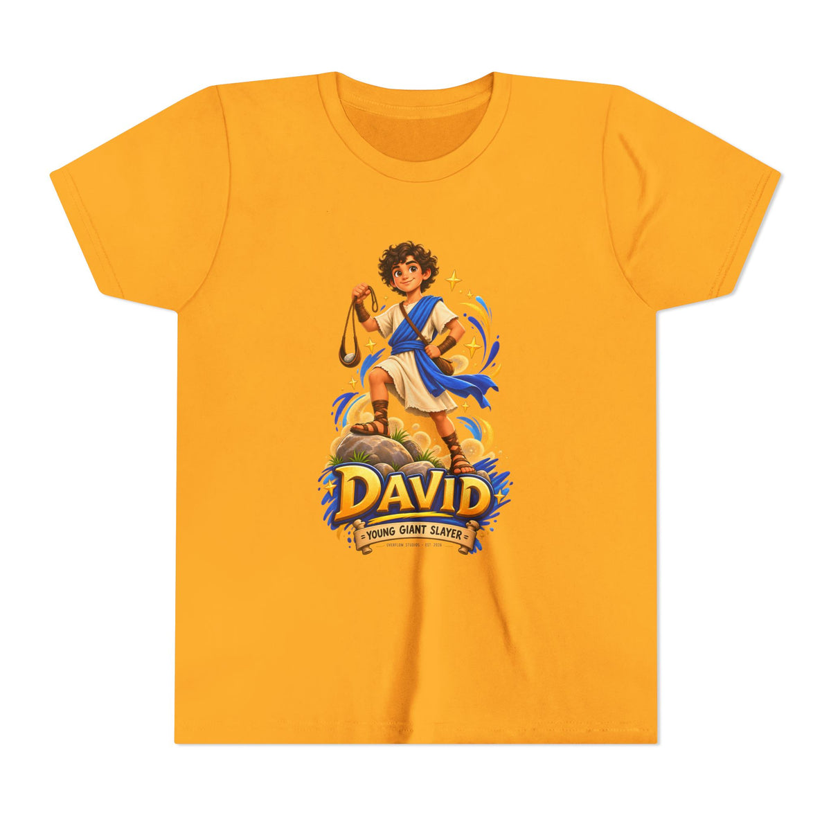 Youth Tee — “David” Biblical Kids Shirt (Courageous Little Hero)