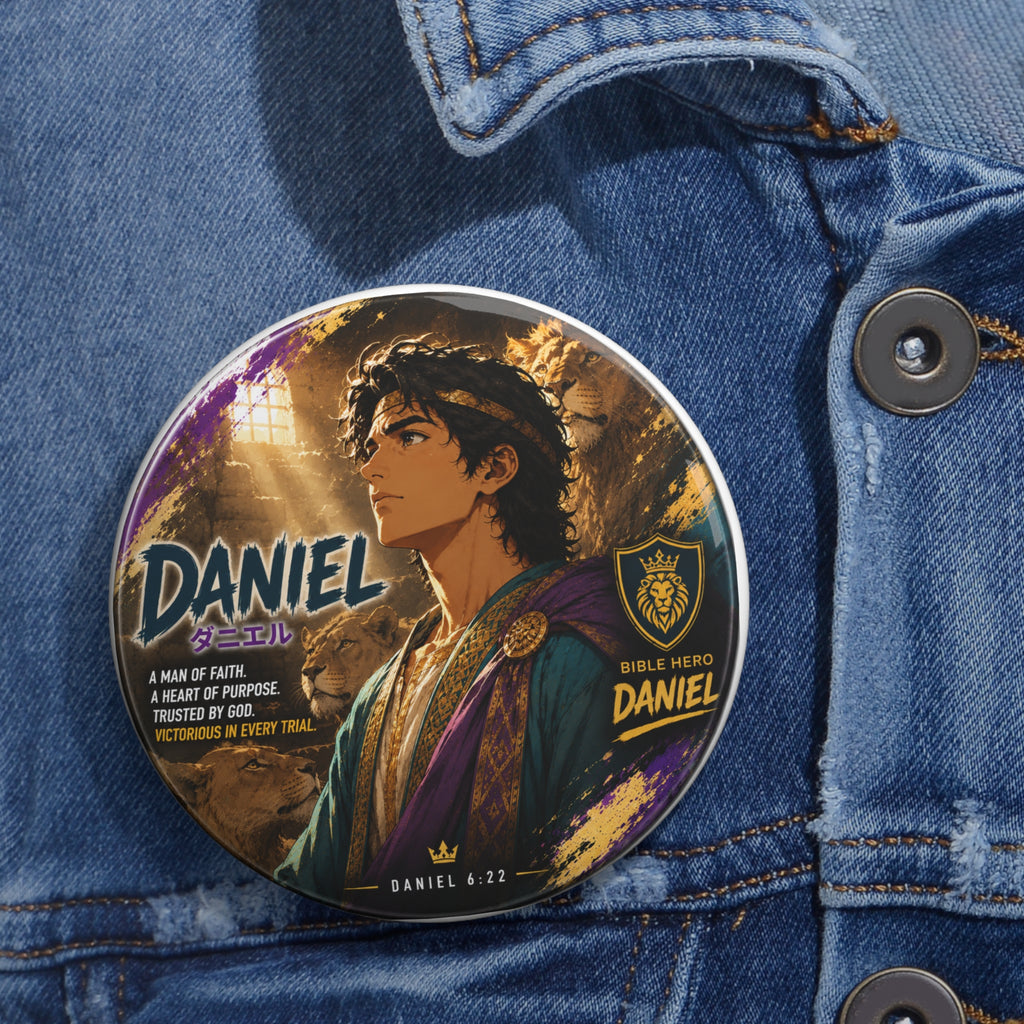 Daniel Bible Character Pin Button — Faith-Inspired Enamel-Style Badge