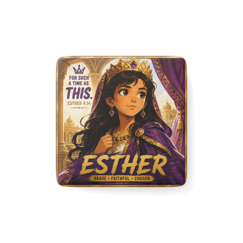 Esther Porcelain Magnet — "For Such a Time as This" Inspirational Bible Gift