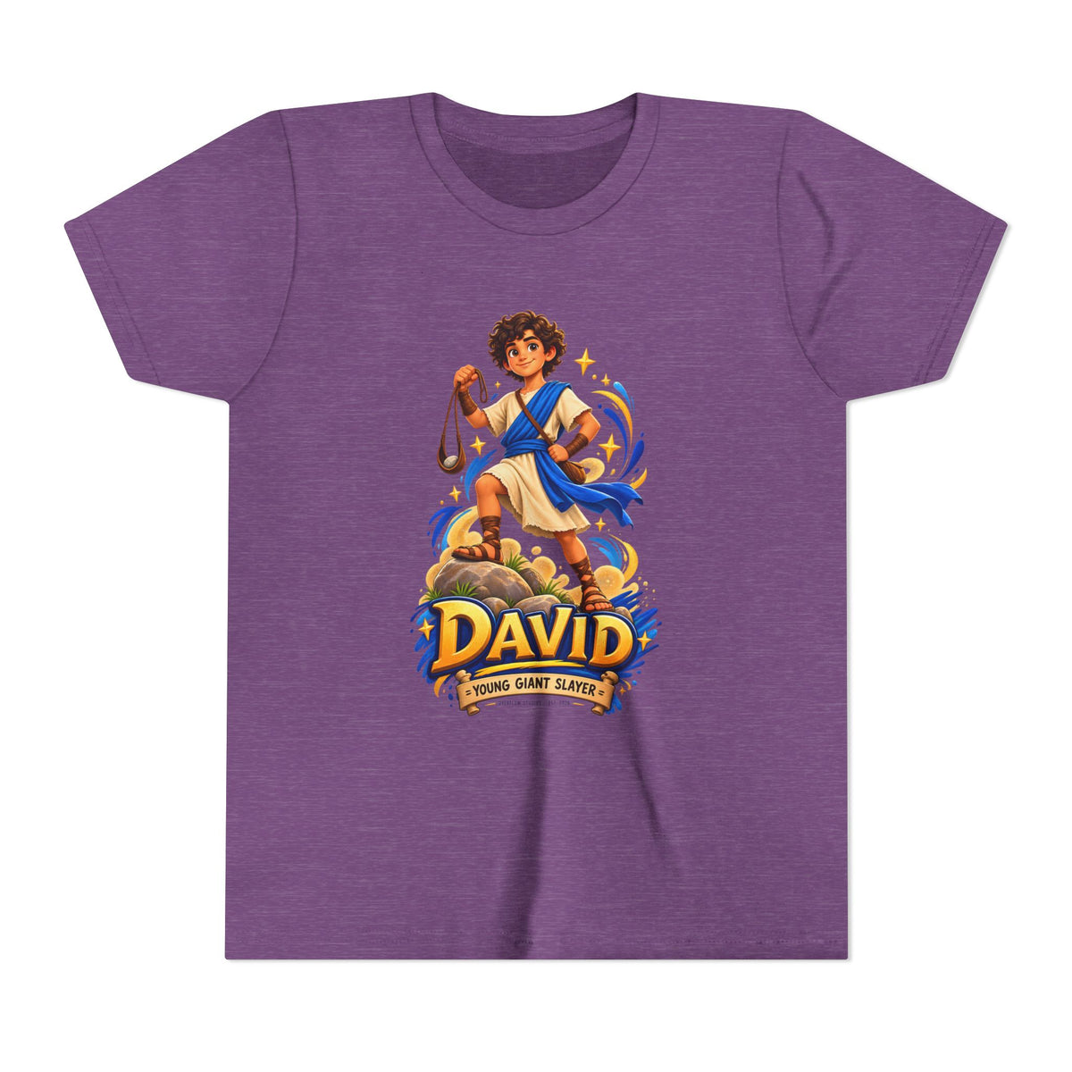 Youth Tee — “David” Biblical Kids Shirt (Courageous Little Hero)