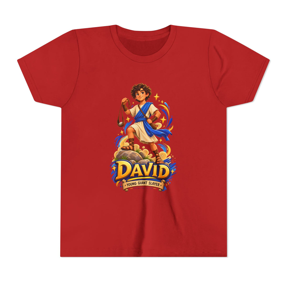 Youth Tee — “David” Biblical Kids Shirt (Courageous Little Hero)