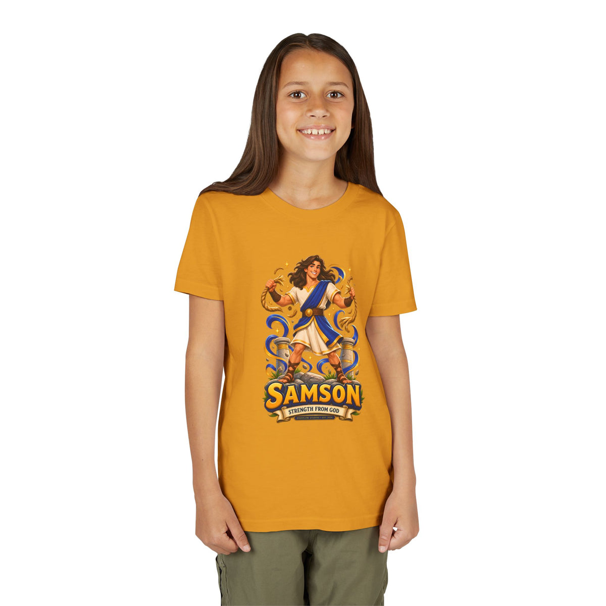 Samson Youth Tee — Biblical Hero Graphic Shirt