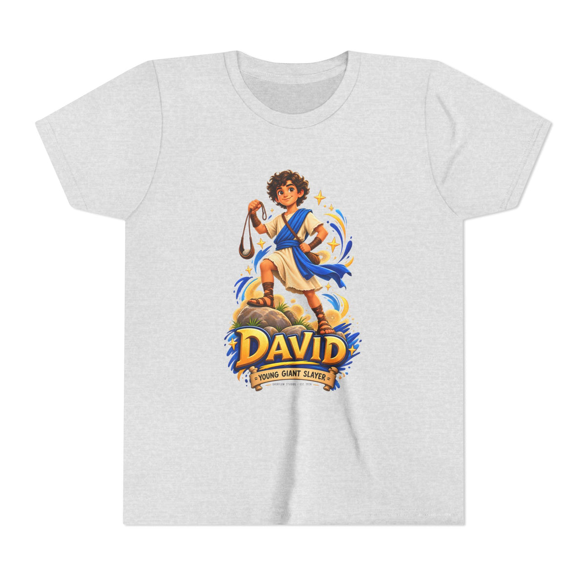 Youth Tee — “David” Biblical Kids Shirt (Courageous Little Hero)