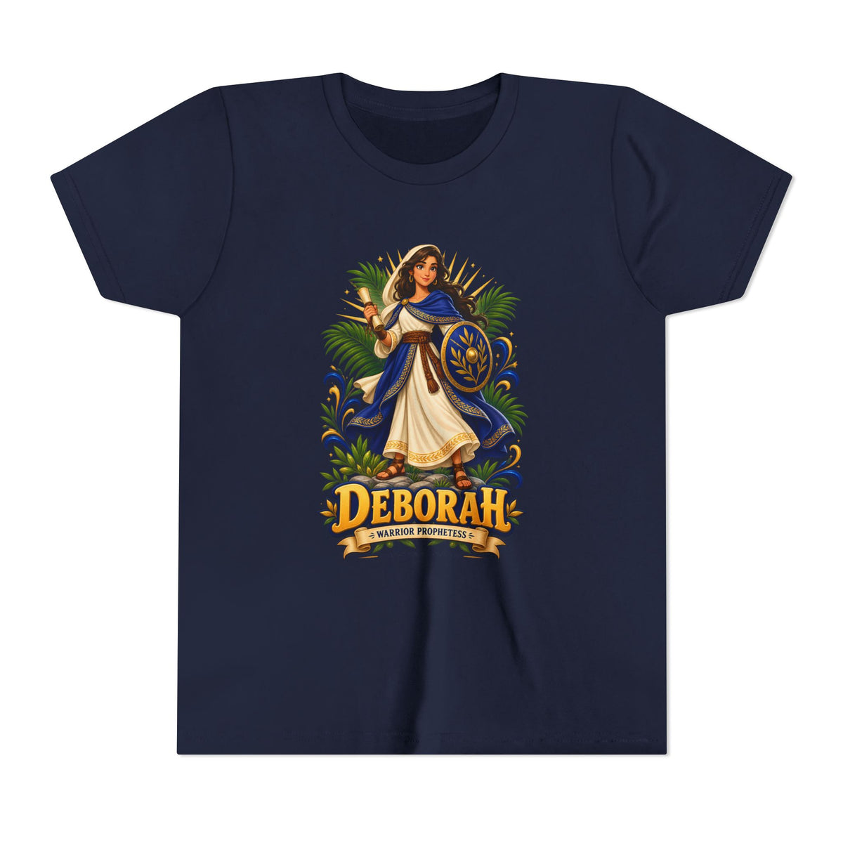 Deborah Biblical Heroine Youth Tee — "Deborah" Illustrated Name Shirt