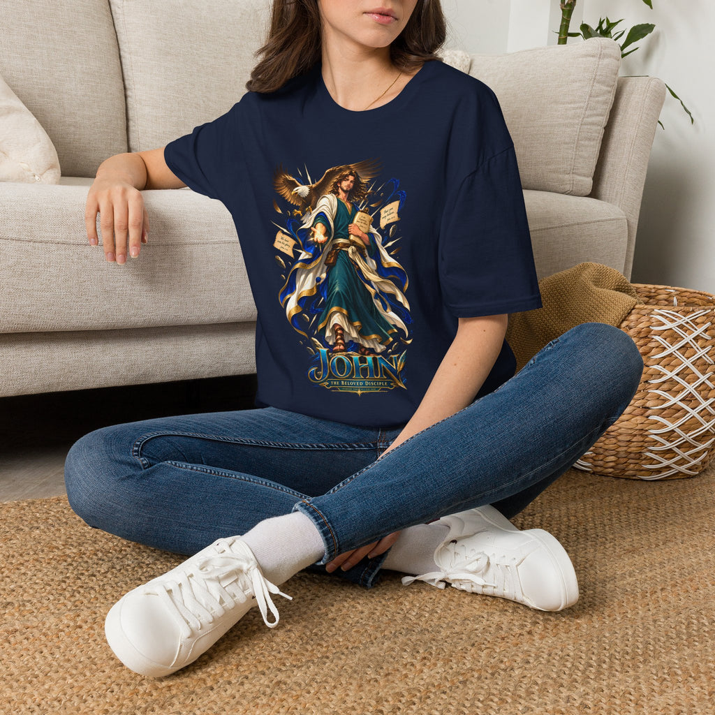 John T-Shirt — Inspirational Archangel Design with Eagle & Scrolls