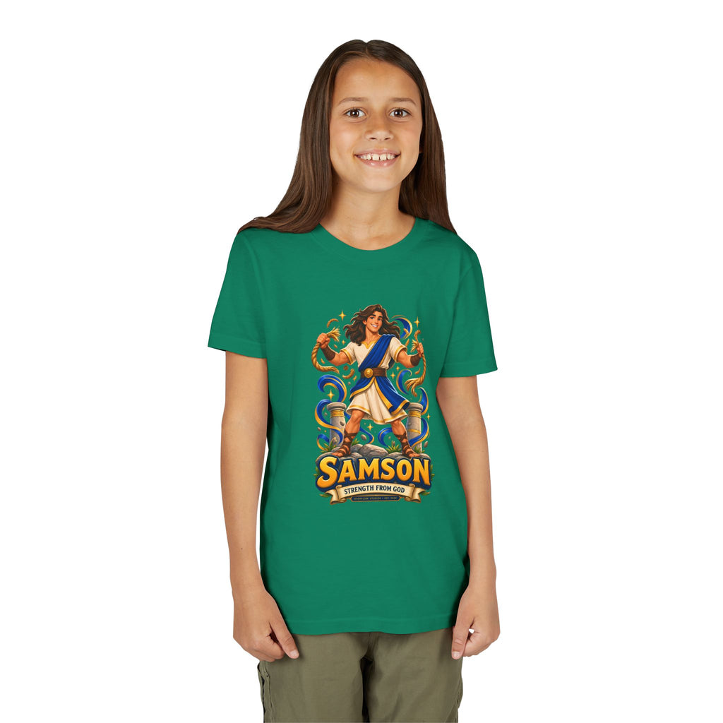 Samson Youth Tee — Biblical Hero Graphic Shirt